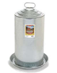 Double Wall Metal Poultry Fount Waterer, 8 Gallon