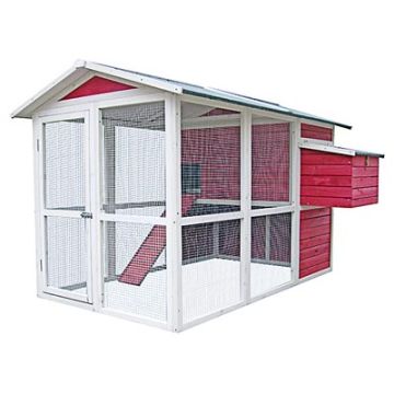 Vintage Chicken Coop, Red, Medium, 50 x 76 x 50-In.   