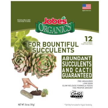 Jobe's Organics, Succulent & Cacti 2-8-8 Fertilizer Spikes, 12 spikes