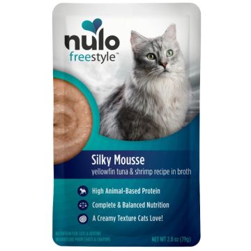 Nulo FreeStyle Cat Silky Mousse Grain Free Yellowfin Tuna & Shrimp, 2.8 oz