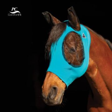 Professional's Choice, Comfort Fit Lycra Fly Mask Cob, Pacific Blue