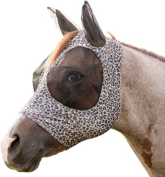 Professional's Choice, Comfort Fit Lycra Fly Mask Pony, Cheetah