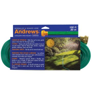 Andrews, Sprinkler/Soaker Hose, 1 in. D x 100 ft. L