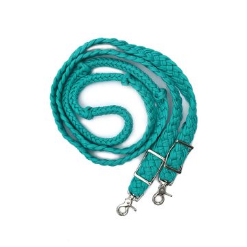 Epic Animal Barrel Reins Braided, Turquoise, 8 Foot