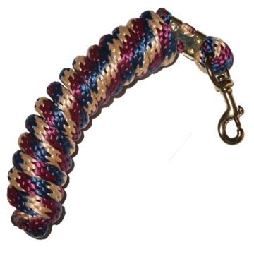 Epic Animal Lead Rope Navy/Tan, Burgandy, Brass Plated Bolt Snap