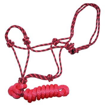 Epic Animal Rope Halter,  5/16" 8' Pink/Black, Brass Plated Bolt Snap