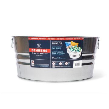 Behrens Galvanized Steel Utility Tub, 17 Gallon