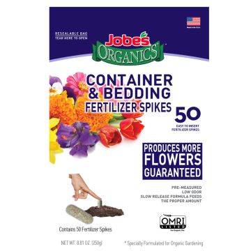 Jobe's Organics, Container & Bedding 2-7-4 Fertilizer Spikes, 50 spikes