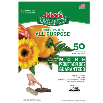 Jobe's Organics, All Purpose 4-4-4 Fertilizer Spikes, 50 spikes