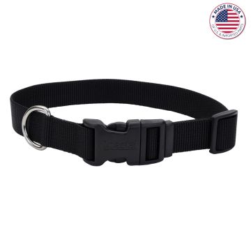 Coastal® Adjustable Dog Collar with Plastic Buckle, Black