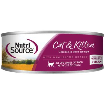 NutriSource® Chicken & Rice Recipe Wet Cat Food, 5.5oz. can