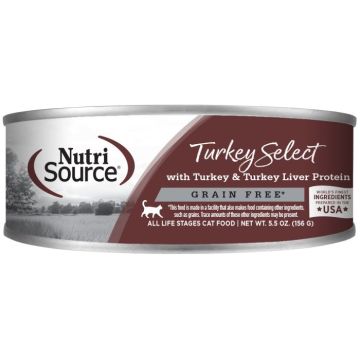 NutriSource® Turkey & Turkey Liver Select Grain Free Wet Cat Food, 5.5oz can