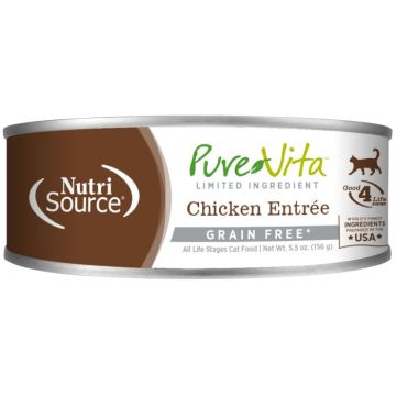 NutriSource® PureVita Chicken Entrée Limited Ingredient Grain Free Wet Cat Food, 5.5oz Can