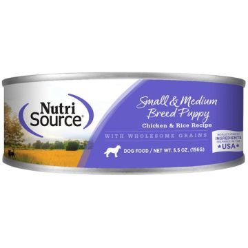 NutriSource® Small & Medium Breed Recipe Puppy Wet Dog Food, 5.5 oz can