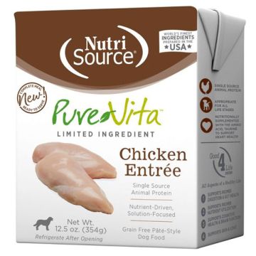 NutriSource® PureVita Chicken Entrée Limited Ingredient Grain Free Wet Dog Food, 12.5oz carton