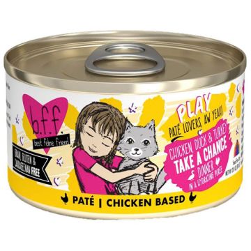 BFF - Play Chicken, Duck & Turkey Take a Chance Grain Free Cat Food, 2.8 oz. Can