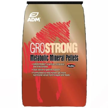 ADM GROSTRONG Metabolic Mineral Pellets, Low Sugar, Low Starch Horse Feed, 50 lbs. Bag