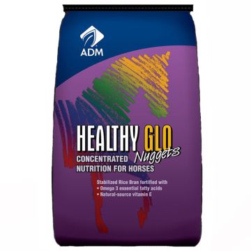 ADM Healthy GLO Nuggets Concentrated Nutrition Horse Feed, 40 lbs. Bag, Extruded Pellet Form