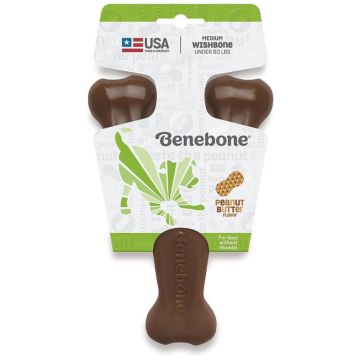 Benebone Wishbone Dog Chew Toy, Peanut Butter