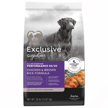 Exclusive Signature All Life Stages Dog Performance 30/20 Chicken & Brown Rice Formula Comfort Care Dog Food, 35 lbs.