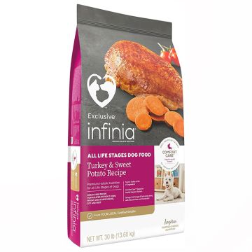 Exclusive Infinia - All Life Stages Turkey & Sweet Potato Dog Food, 30 lbs.