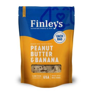 Finley's Peanut Butter & Banana Crunchy Biscuit Dog Treats, 12 oz