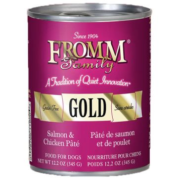 Fromm - Gold - Salmon & Chicken Pate Grain Free Dog Food, 12.2 oz. Can