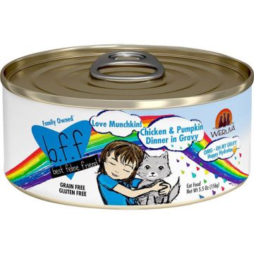 BFF - Love Munchkin! Chicken & Pumpkin Dinner in Gravy Cat Food, 2.8 oz. Can