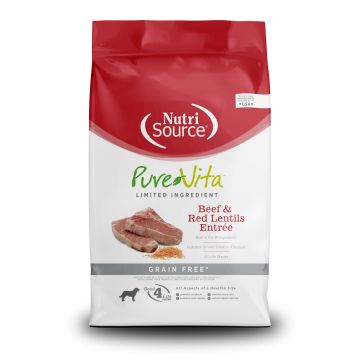 NutriSource® PureVita Beef & Red Lentils Entrée Limited Ingredient Grain Free Dry Dog Food 