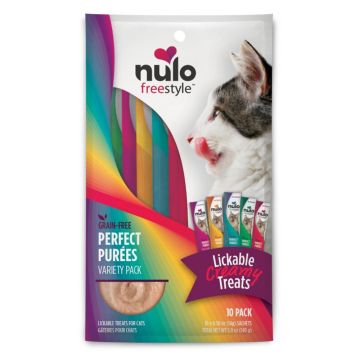 Nulo FreeStyle Cat Perfect Puree Grain Free Variety 10-Pack, 0.5 ounce