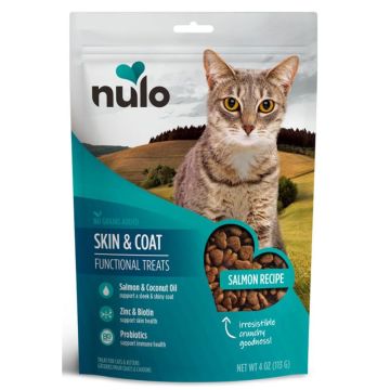 Nulo Functional Cat Treats Skin & Coat Grain Free Salmon Recipe, 4 oz