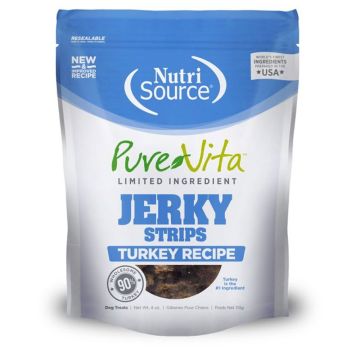 Nutri Source Pure Vita Turkey Dog Jerky, 4 oz.