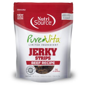 Nutri Source Pure Vita Beef Dog Jerky, 4 oz.