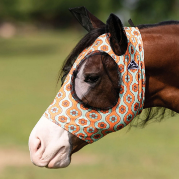 Professional's Choice, Comfort Fit Lycra Fly Mask Horse, Flower