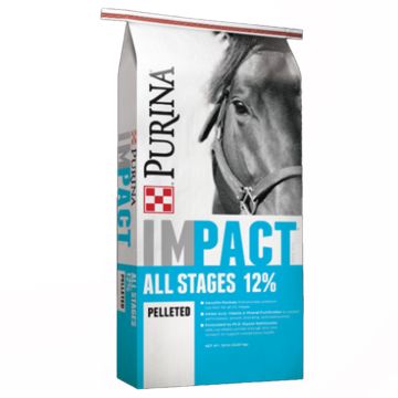 Purina Impact All Stages 12% Pelleted Horse Feed, 50 lbs.