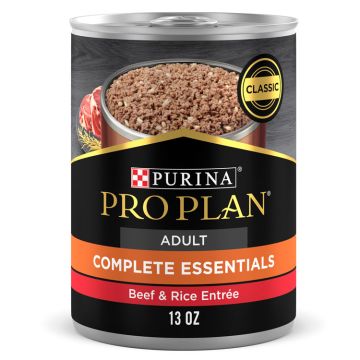 Pro Plan High Protein Dog Food Wet Pate, Beef and Rice Entree, 13 oz. Can