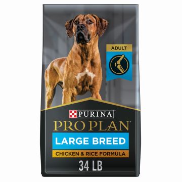 Pro Plan High Protein, Digestive Health Large Breed Dry Dog Food, Chicken and Rice Formula, 34 lb. Bag