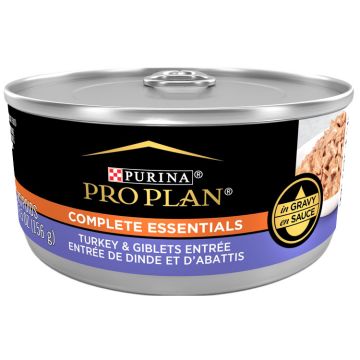 Pro Plan Complete Essentials High Protein Cat Food Wet Turkey and Giblets Entree, 5.5 oz. Can